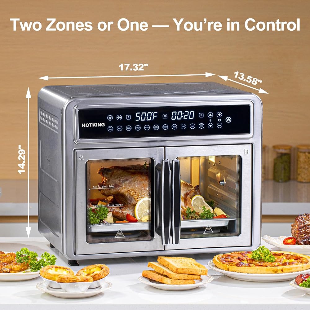 HotKing KATO-28A1 French doors open showing the dual-zone interior